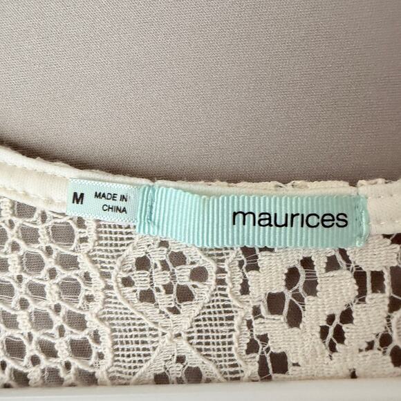 Maurices dress dainty coquette cream ivory lace feminine mini size M - Picture 5 of 9